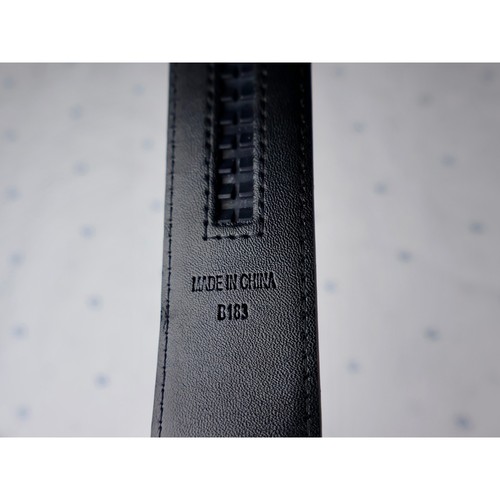 MISSION BELT Mens BLACK Leather Ratchet Adjustable Buckle Belt Fits up to 36 in - Picture 6 of 7