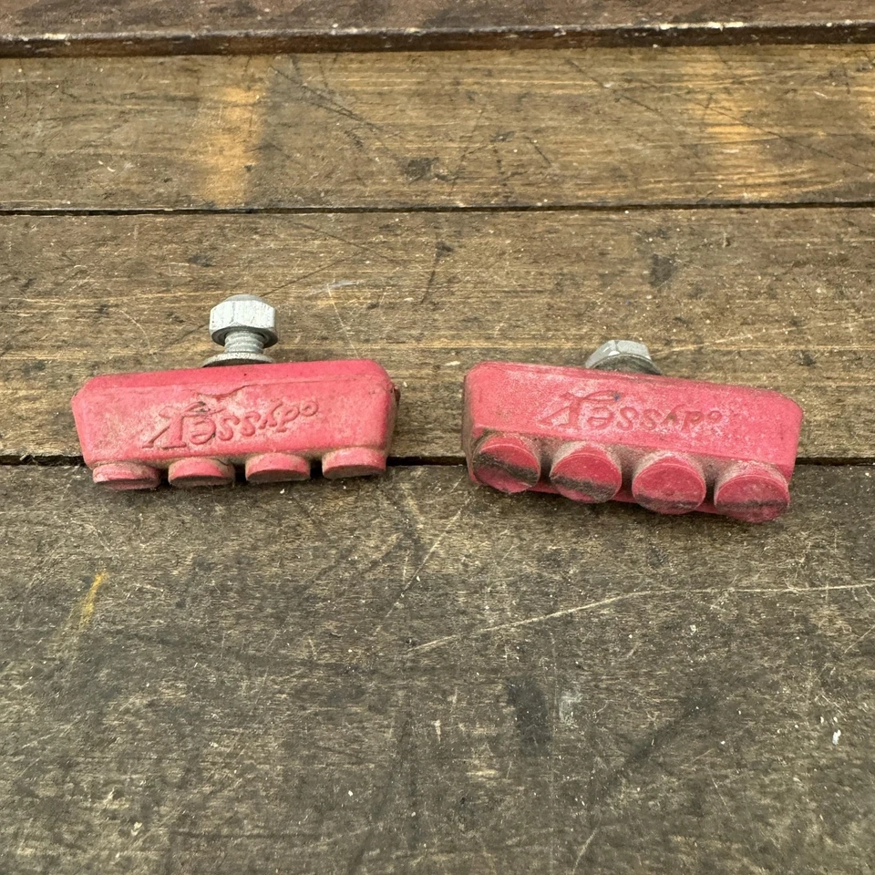 Par de pastillas de freno de bicicleta vintage Odyssey BMX rosa piezas de la vieja escuela estilo Foto 4 de 4