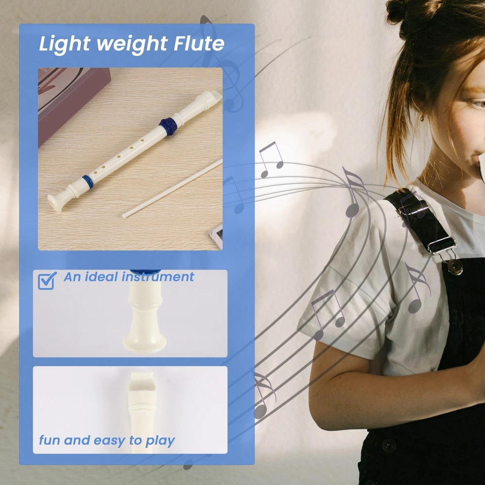 Music Instrument 6 Holes Soprano Flute Recorder White  W8K41345 - Image 4 of 4