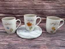 Christian Art Gifts/ Set Of 3 Mugs/Bible Verse Floral Coffee/Tea Ceramic Mug
