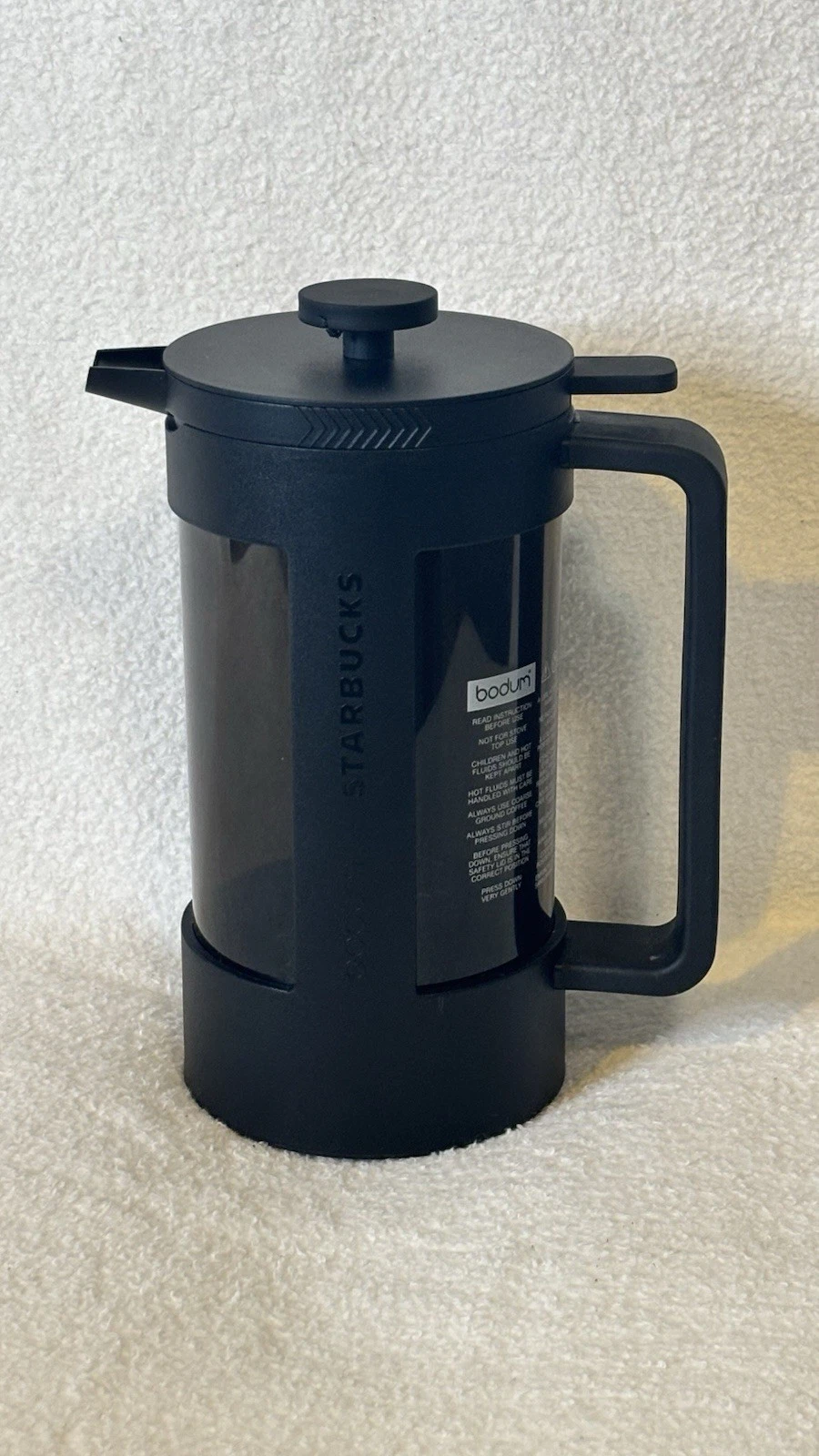 Starbuck Portable French Press by Modum 8 Cups Coffee Maker Glass Carafe Black
