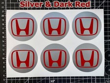 6x Custom 69mm Honda Logo Wheel Centre Cap Decal Sticker - Civic/Accord/CRV/HRV