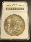 1899 $1 Morgan Silver Dollar ANACS MS64 Uncirculated Certified Business Strike