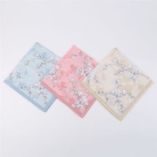 6Pcs 45x45cm Square Cotton Vintage Flower Printed Lady Handkerchiefs Women Scarf