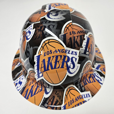 full brim hard hat custom hydro dipped IN LOS ANGELES LAKERS BASKETBALL NEW