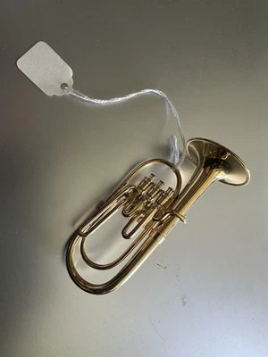 Tuba Brass Gold-Plated Handmade Miniature 4"x1.5" Baritone - Image 1 of 4