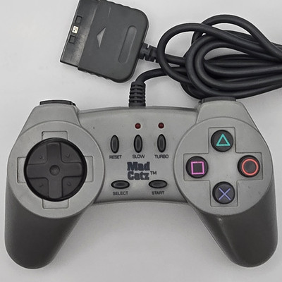 Mad Catz PS1 Controller Turbo Slow Motion Wired Gray PlayStation 1 PSOne
