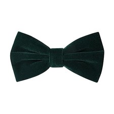 Men's Velvet Bowtie Pre-tied Style Solid Color Adjustable Length Dark Green