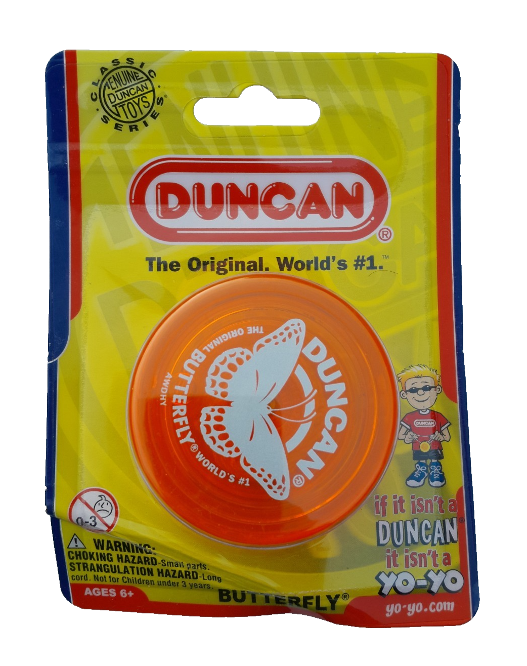 SLIGHT BOX DAMAGE - DUNCAN BUTTERFLY YO-YO THE ORIGINAL WORLDS #1 YOYO (ORANGE)