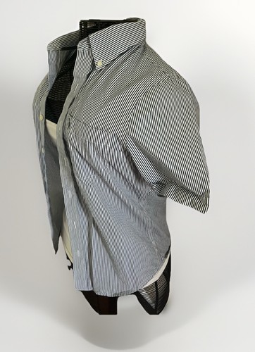 ABERCROMBIE & FITCH Womens MUSCLE Blue & White Striped Button-Down Shirt Sz S - Picture 5 of 8