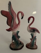 MCM 2 Pink Flamingo Figurines Maddux  California Ceramic