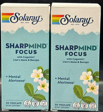 2PK Solaray Sharpmind Focus  Mental Alertness  30 Vegcaps EACH  EXP 5/27