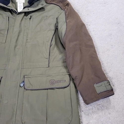 Beretta Coat Men M Green Brown Hunting Shooting Utility Jacket Pockets Lined image 5