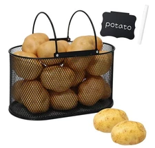 Potato Storage Potato Bin, Metal Potato Basket with Handle, Potato Container ...