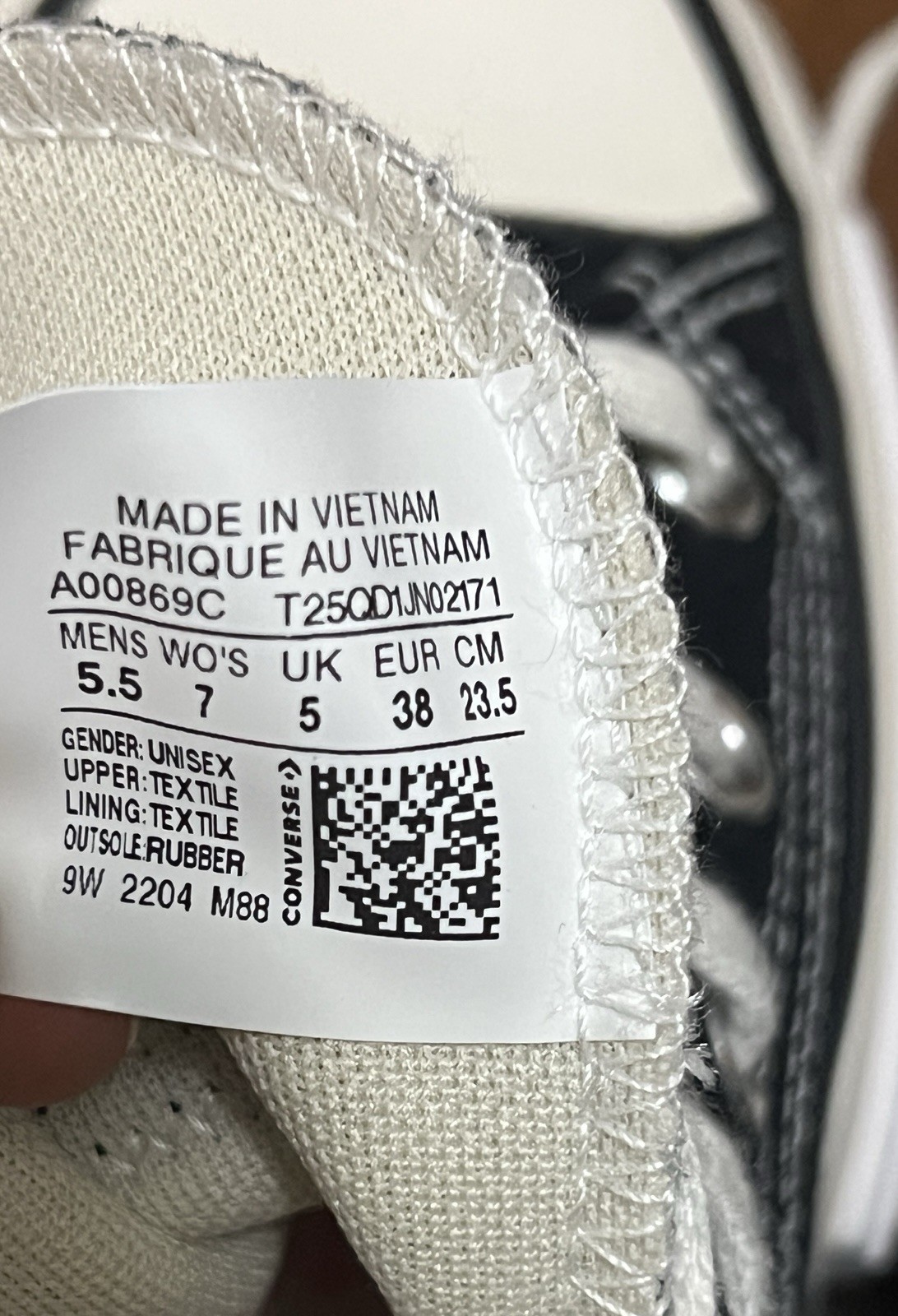 Converse Run Star Legacy CX A000869 Black Sz US M5.5/W7 38EU 6UK 23.5JP UNISEX