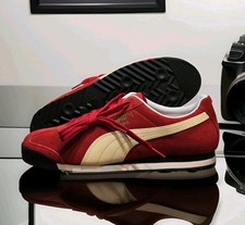 Zapatillas deportivas Puma Roma de gamuza para hombre zapatos rojos de riesgo talla 9 clásicas informales de encaje