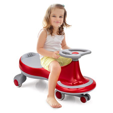 Wiggle Car Ride-On Toy with Flashing Wheels for Kids - Red