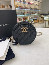 Chanel Round Bag Leather Quilted Chain Crossbody Shoulder Bag [Duties Paid]