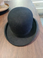 Portis XXXXX Mens Black Solid Vintage Bowler Derby Size 6 7/8 