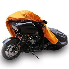 420D Motorcycle Cover Waterproof 108"- Touring Side  Top Box Orange Black