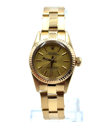 Rolex Oyster Perpetual Vintage Uhr 26mm 18K Gelbgold Ref.: 67198
