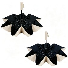 Leaeel Umbrella for Rain and UV Sun Protection, Compact Portable BeigeBeige