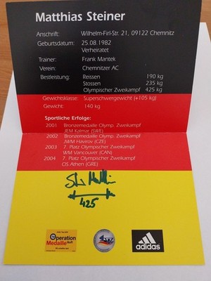 Matthias Steiner Autogramm Signiert AK Klappkarte