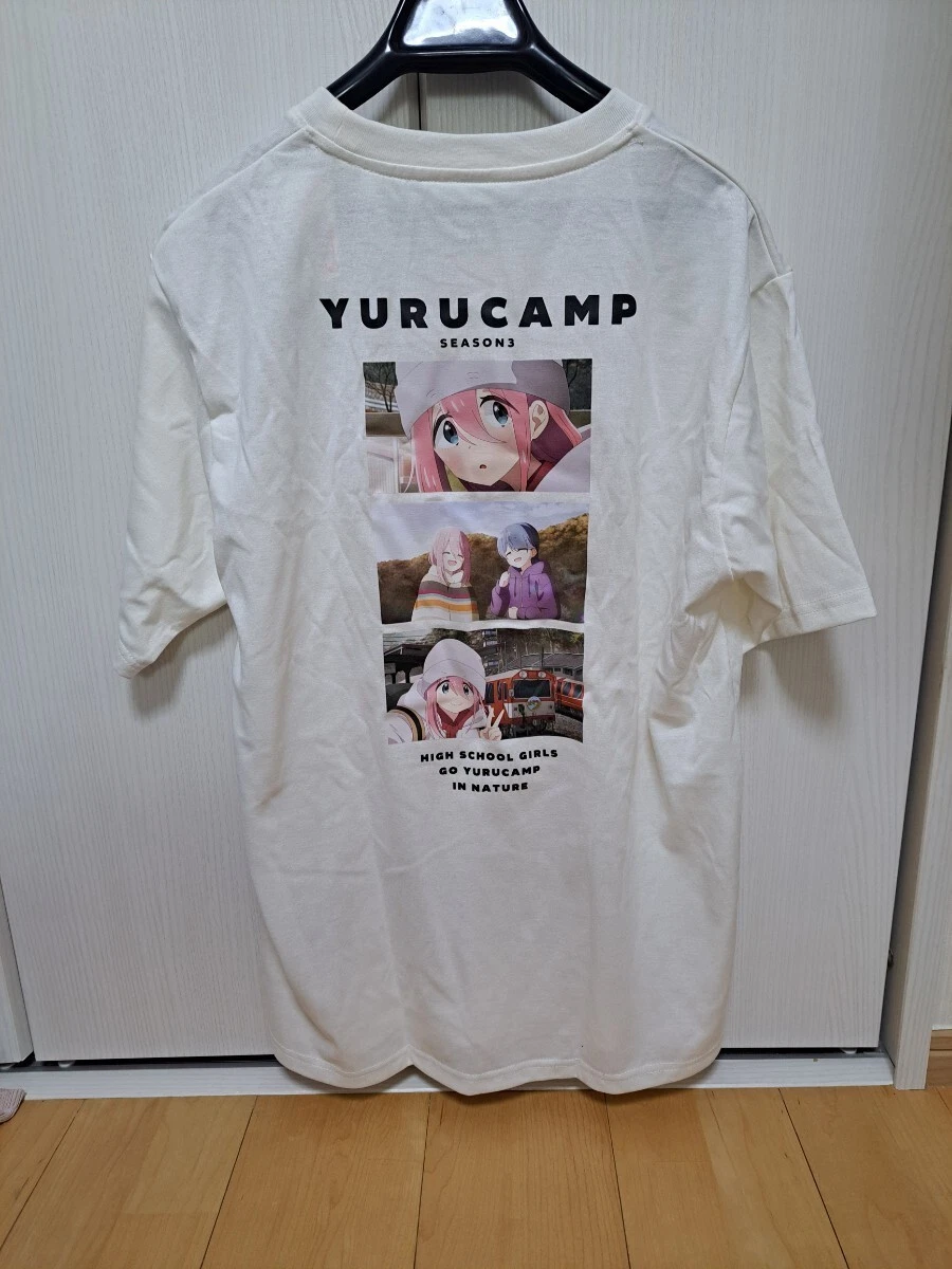 New Yuru Camp Scene Back Print Quick Dry Short Sleeve T Shirt Size M WH Nadeshik