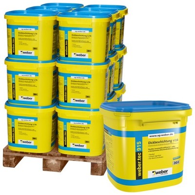 18 x weber.tec 915 SG Deitermann 1K 2K Bitumen Dickbeschichtung 30 L