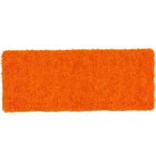 Shag Memory Foam Bath Mat Non-Slip Backing Solid  Orange Rug 24 In. X 60 In.