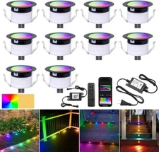 Smart WiFi Low Voltage RGBW+IC LED Deck Lights Dynamic Recessed Lighting Outdoor