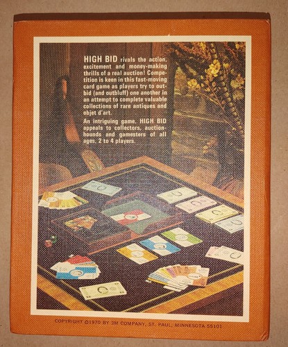 High Bid Art JEWELRY Sterling Auction Card Dice Travel Game 3M 1970 - Picture 2 of 6