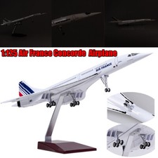 19.7 inch Air France Concorde Resin Airplane Model Home Decor w/ LED Light Wheel