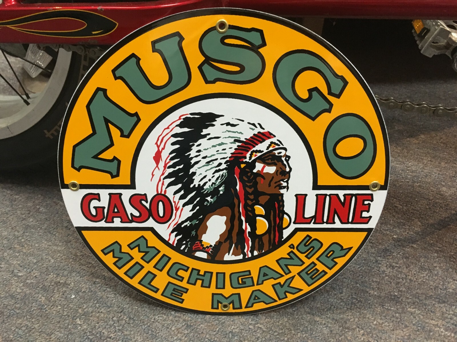 classic MUSGO GASOLINE - heavy DUTY 18 GAUGE metal porcelain sign | eBay