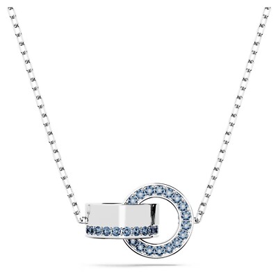 SWAR0VSKI Zirconia Dextera Pendant,Interlocking Loop,Rhodium Plated 5663504