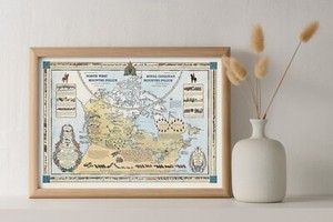 North West Royal Canadian Mounted Police Military Map 11x15 in. Wall Art Print