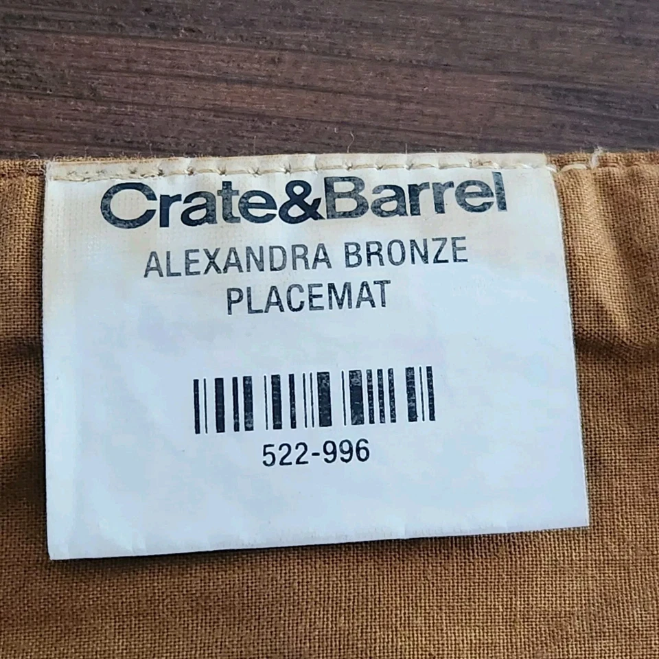 Crate & Barrel Alexandra Bronze Silk Placemats Set Of 10 Home Dining  - Image 3 of 4