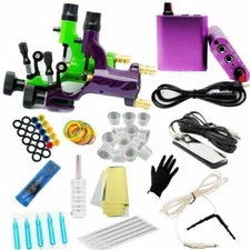 Dragonfly Tattoo Machine Power Supply Foot Pedal Clip Cord Needle Kit