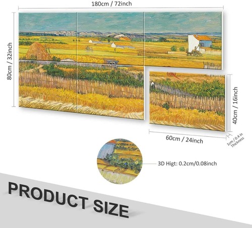 6 Pack JBER Acoustic Panels Large Self-Adhesive The Harvest by Van Gogh Wall Art - Picture 2 of 7