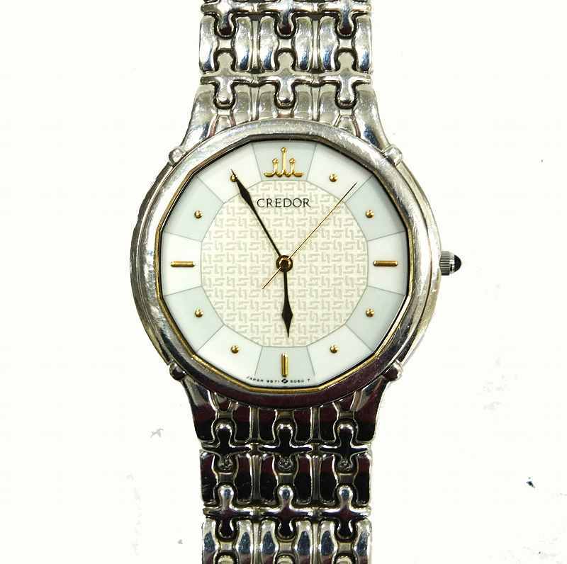 Seiko Credor 9571-5050 Quartz Watch Silver Dial Stainless Steel 