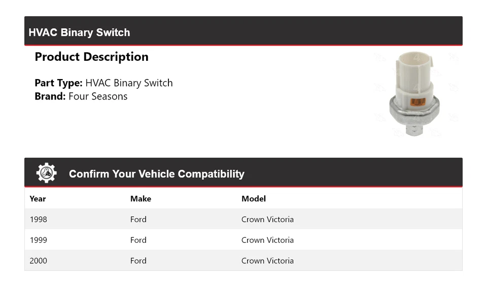 Двоичный переключатель для Ford Crown Victoria 1998-2000 годов выпуска 4 сезона 1999 года - Изображение 2 из 4