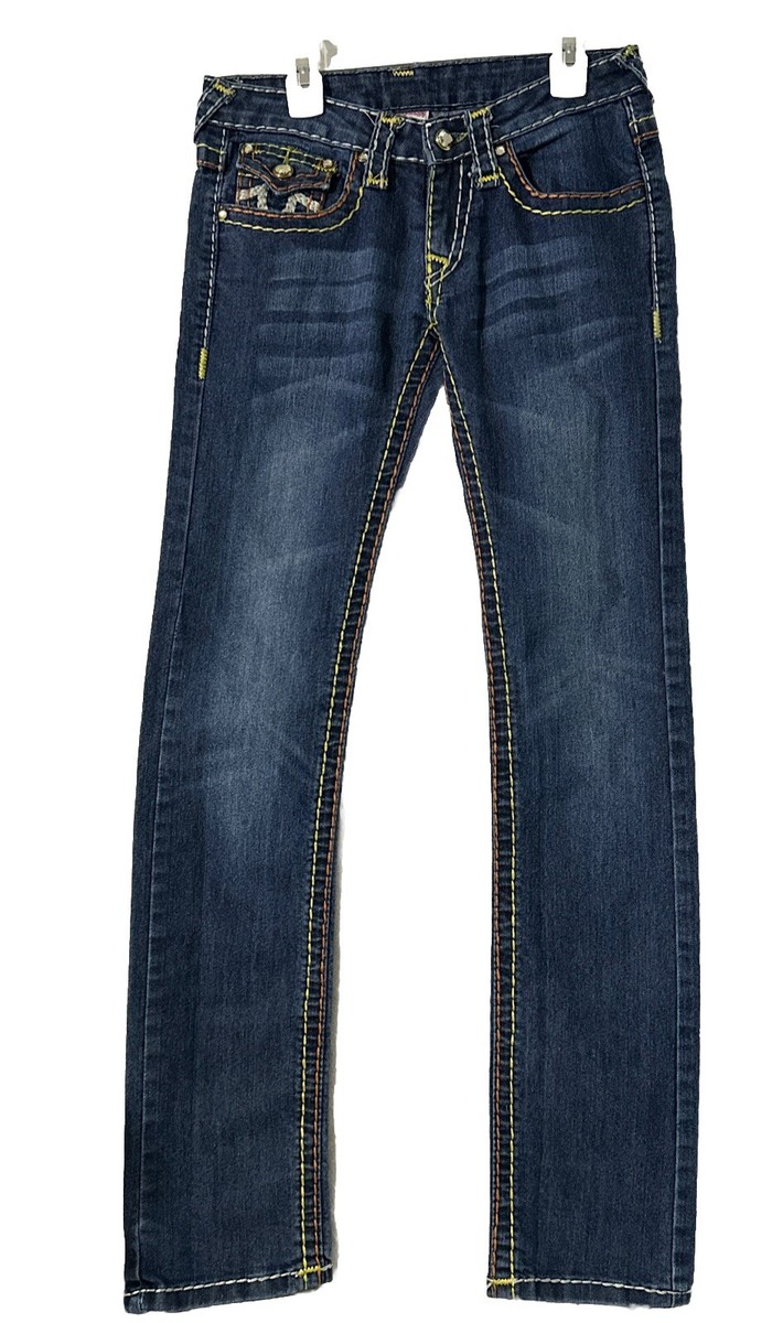 Women's True Religion Jeans Joey SuperT Crystal Buttons RN#112790
