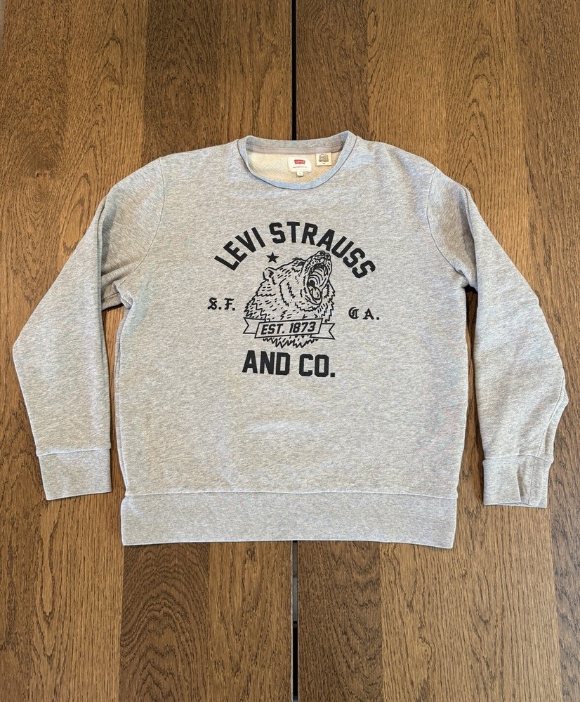 Levi Strauss Co Bear Logo Gray Crewneck Sweatshirt Unisex Size L