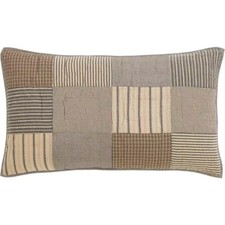 KING SHAMS Set of 2 Patchwork Rustic Country 100 Cotton Hand Quilted Farmhouse