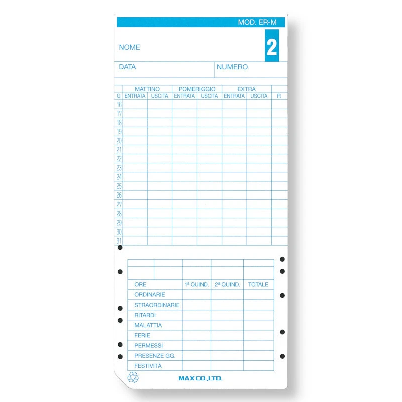 CONFEZIONE 100 CARTELLINI PER MAX ER-M 1100 / 1500 / 1600 / 2100 / 2200 / 2500 - Immagine 3 di 4