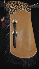 Custom Made Leather Kid's Chinks/Cheetah Print 5/6 Quick Ship Made in USA