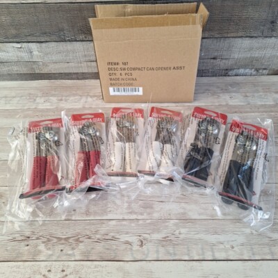 Pack of 6 Swing-A-Way Compact Can Openers NEW  2 x Red, 2 x Black,  2 x White