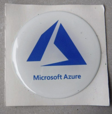 5 x Gel Aufkleber Sticker : Microsoft Azure - 4,2 cm Durchmesser - weiß ...