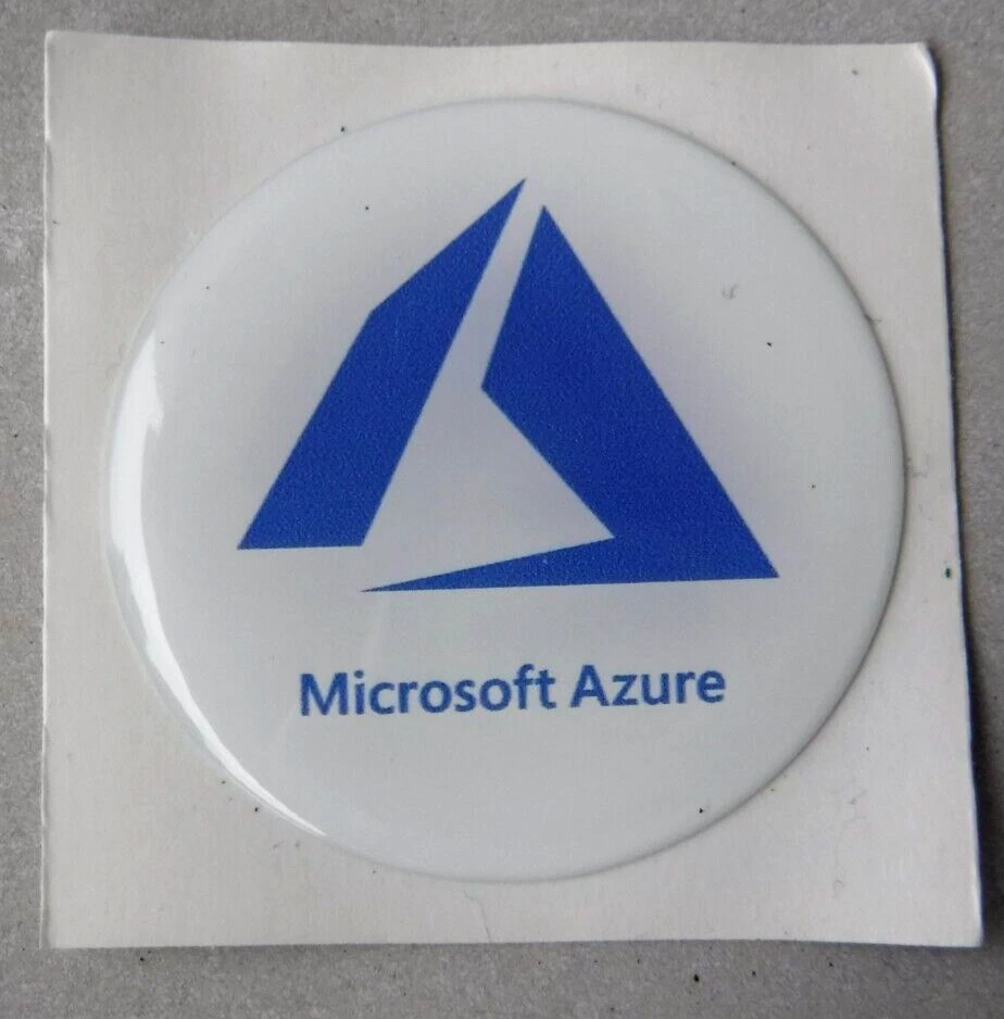 5 x Gel Aufkleber Sticker :  Microsoft Azure - 4,2 cm Durchmesser - weiß blau