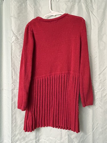 CYNTHIA ROWLEY Holiday Fox Red SWEATER DRESS Size 6 Kids - Picture 4 of 4